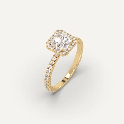 1.4 carat Radiant Cut Engagement Ring | 100% Natural Diamond in 14k Yellow Gold - Image 1 of 4