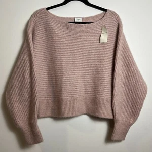 Abercrombie & Fitch Soft Fuzzy Knit Boatneck Dolman Sweater Blush Pink Womens S - Picture 1 of 7