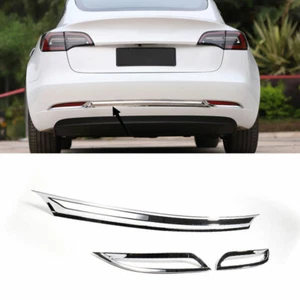 3X For Tesla Model 3 2017-2021 ABS Chrome Rear Bumper Strip Protector Cover Trim - Bild 1 von 6