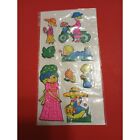 vintage 80's puffy little girl bonnet sticker sheet