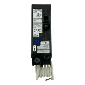 CHIPPED Siemens QA115AFCCSA 1 P 15A 120V Combination CAFCI AFCI Circuit Breaker - Picture 1 of 6
