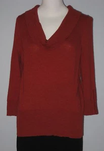 CAROLE LITTLE Size M Red 100% Merino Wool Cowl Neck Sweater - Bild 1 von 4