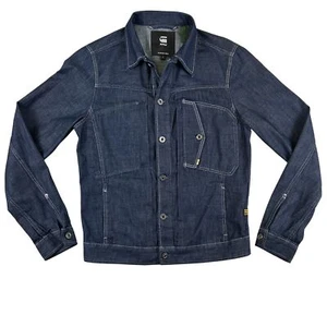 Chaqueta ajustada G-Star RAW Scutar para hombre pequeña azul denim ropa de trabajo sostenible botón - Imagen 1 de 16