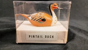 Small 3" Vintage Hand Painted Plastic Pin Tail Duck In Original Packaging - Picture 1 of 8