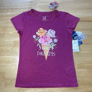 Max & Olivia Magenta Pink Purple Sweet Dreams Tee & Scrunchie L Large 10/12 NWT - Picture 1 of 7
