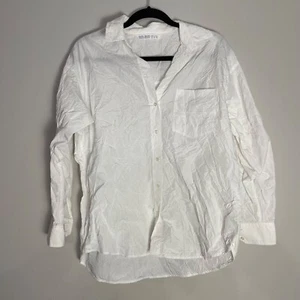 Zara Basic White Long Sleeve Shirt Women's size medium 3/4 sleeve - Picture 1 of 5