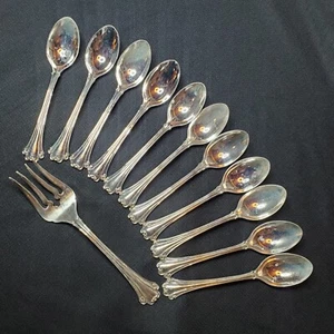 VTG Rogers American Chippendale Besteck aus Silberblech 11 Esslöffel 1 Fleischgabel - Bild 1 von 21