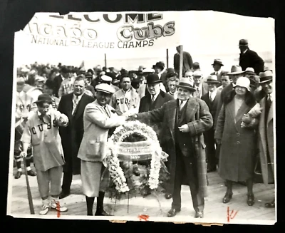 1930 Chicago Cubs William Wrigley Jr. Owner & Mgr. Joe McCarthy at Catalina Isl. - Image 1 of 2