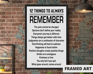 Framed 11x17" Inspirational Quotes Motivational Poster Home Office Decor - Picture 1 of 5