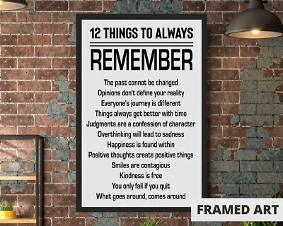 Póster motivacional enmarcado de 11x17" citas inspiradoras decoración de oficina en el hogar Foto 1 de 4