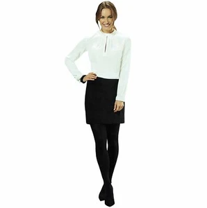 Damen Bleistiftrock Minirock elegant schwarz Bluse weiß Business Büro Rock - Bild 1 von 3