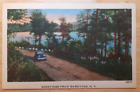 Postcard Deruyter New York Greetings Dirt Road Old Car Lake Side