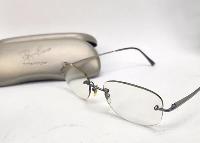 Ray-Ban RB8502 Titanio 1003 Anteojos Montura Plateada 52-17-140 con Estuche Foto 1 de 4