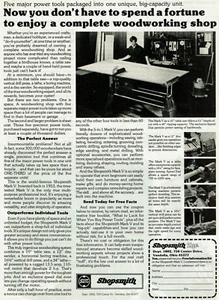 Vintage Print Ad 1979 Shopsmith Inc. Mark V Enjoy a Complete Woodworking Shop - Picture 1 of 2