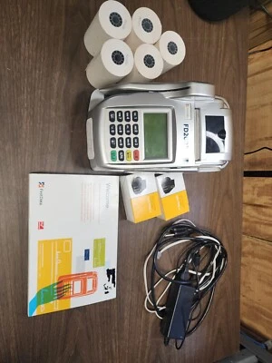 First Data FD200TI (Dial/IP) Credit Card Machine With Papers And Ink (O) - Image 1 of 4