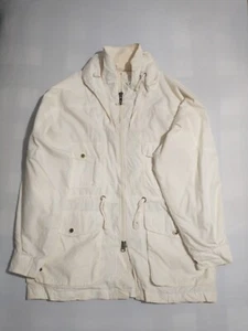 Mighty Mac Men's Vintage White Raincoat Utility Field Style Size M Hooded Size M - Picture 1 of 11