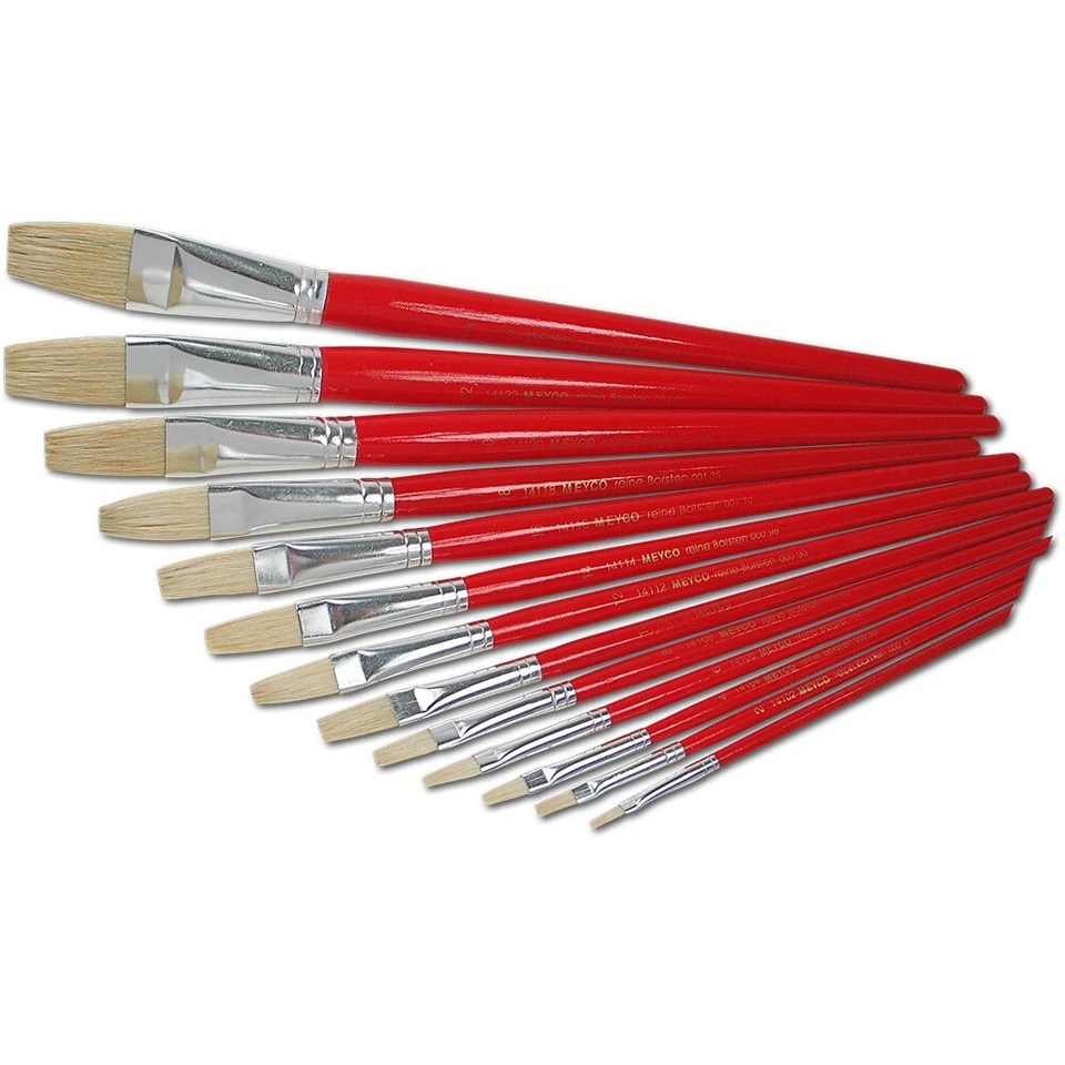 MEYCO HOBBY Künstler-Borstenpinsel "Original Chong-Qing Borsten" Einzeln oder im Set