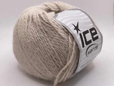 Light Beige Angora Cashmere 68756 Ice Yarns Luxury Blend Sport Weight 50gr 218yd - Image 1 of 4