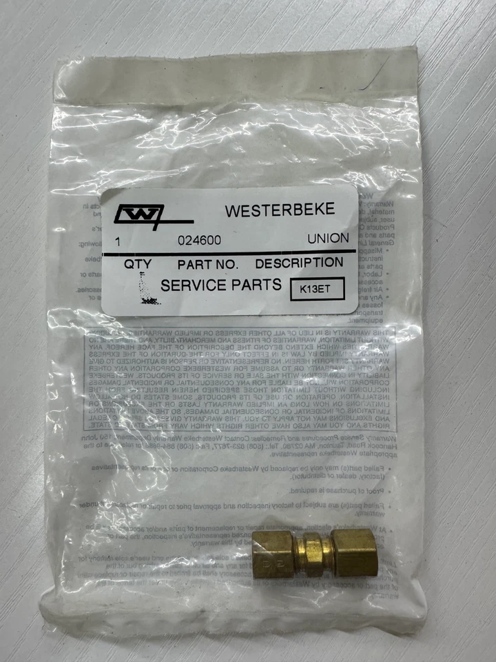 Westerbeke Union 3/16OD Compression (P/N: 04600) - Image 1 of 2