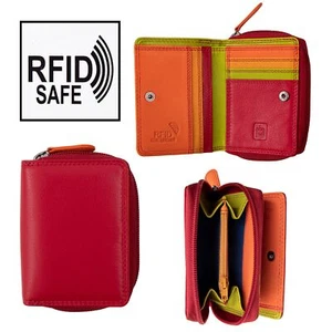 Nuevo bolso billetera Prime Hide London Collection con bloqueo RFID pequeño de cuero rojo - Imagen 1 de 7
