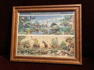 USPS - The World of Dinosaurs - Sheet of 15 32 cents Stamps Framed - Picture 1 of 4