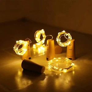 2M Wine Bottle Lights Valentines String For Shaped Wire Operated LED Party - Picture 1 of 27