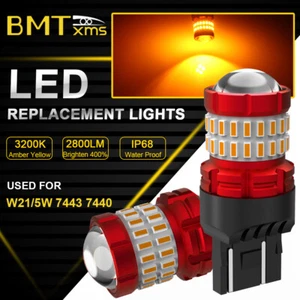 7443 7444 7440 LED Amber Turn Signal Parking DRL Light Bulbs CANBUS Error Free - Picture 1 of 12