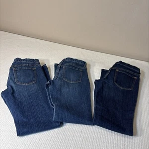 Old Navy Kid’s Boot Cut Jeans Size 8 W/ Adjustable Waist Blue Dark Or MediumWash - Picture 1 of 10