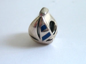 CHAMILIA CHARM VELERO 2020-0804 PLATA ESTERLINA 925 ESMALTE AZUL GENUINO - Imagen 1 de 5
