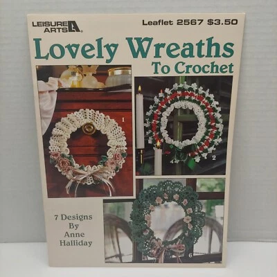 Vintage Leisure Arts Leaflet 2567 Lovely Wreaths to Crochet 7 Designs 1994 - Image 1 of 2