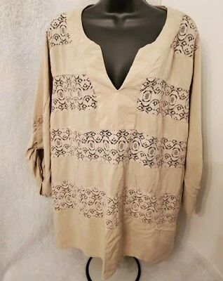 Camisa Top Blusa Mujer Cato Talla 26W/28W Marrón Floral Foto 1 de 4