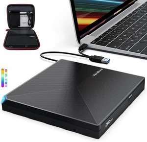 PeroBuno External CD DVD RW Drive USB 3.0 TYPE C Portable CD/DVD Player Burne - Picture 1 of 9
