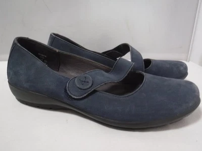 GA2 Para Mujer HOTTER Robyn Azul Marino Gamuza Mary Jane Mocasín Zapatos Planos EE. UU. Talla 8 Foto 1 de 4