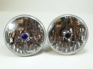 Chevy Ford GM Pontiac Buick Olds Head Light 5-3/4" 5.75" Tri Bar Blue Dot HotRod - Picture 1 of 2
