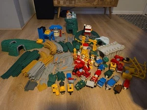 HUGE 150+ Fisher Price Geotrax Train Set- Trains, Controllers, Tracks, Buildings - Picture 1 of 22
