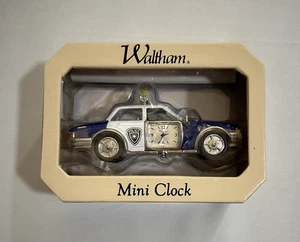 Waltham Mini Clock Police Car NIB - Picture 1 of 9