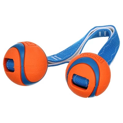 Ultra Duo Tug Shake Toss Rubber Balls with Nylon Strap Fetch Dog Toy, Medium - Image 1 of 4