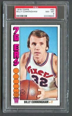 1976 Topps Basketball BILLY CUNNINGHAM #93 PSA 8 NM-MT Philadelphia 76ers - Image 1 of 2