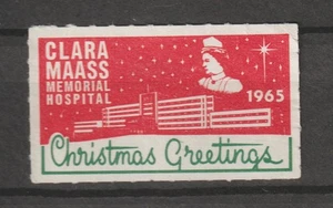 Worldwide Cinderellas Poster Stamp Seal Vignet Clara Maass Mem. Hospital 1965 - Picture 1 of 1