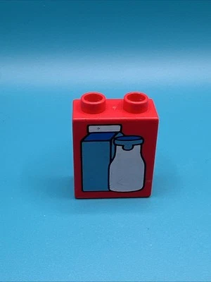Lego Duplo Replacement Parts - Printed / Decorated Bricks 1x2x2 Milk - Image 1 of 4