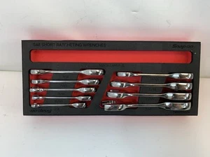 NEW Snap on Tools OXKRSAE01FBR 9pc SAE 0° Offset Short Ratcheting Wrench Set USA - Bild 1 von 7