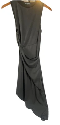 Bershka Black Asymmetric Dress Small Sophisticated Cut Out Whimsy Goth Sexy - Image 1 of 4