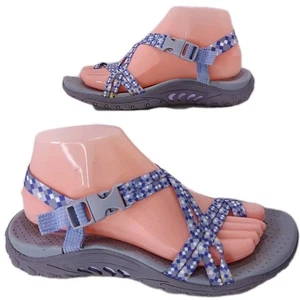 Skechers Reggae Fun Banter Sandals Size 7 Gray Lavender Blue 163294 Strappy - Picture 1 of 14