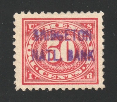 Scott #R238, Used, F-VF, 50¢ Documentary, Bridgeton National Bank, Bridgeton, NJ - Image 1 of 2