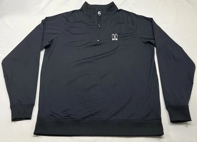 Мужской нейлоновый эластичный пуловер Foot Joy FJ на молнии 1/4 черный • большой - Изображение 1 из 4