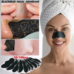 Charcoal 50/100pcs Bamboo Nasal Strips Blackhead Mask Acne Pimples Treat Remover - Picture 1 of 26