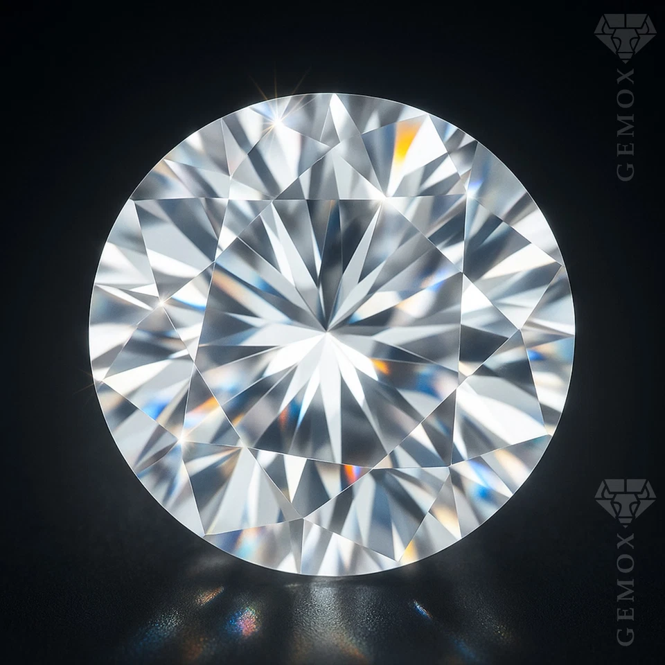 White Sapphire Round Cut Authentic Lab-Grown Loose Gemstone Diamond Alternative - Image 1 of 4