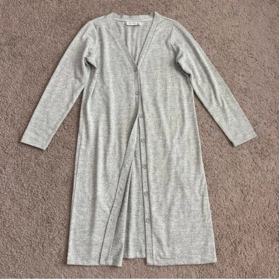 D&Co. Denim + Company Cardigan Gray Longline Button Up Womens S - Image 1 of 4