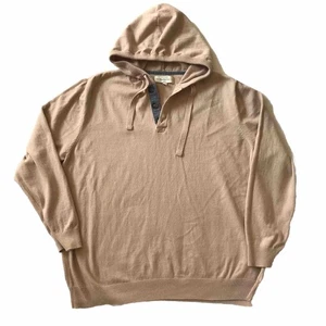 HAWKER RYE Sweater Mens XXL Hoodie Henley Cotton Cashmere Sweatshirt Blush EUC - Picture 1 of 8