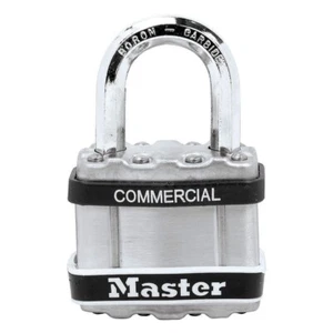 Master Lock M1STS Padlock, Keyed Different, Long Shackle, Square Stainless - Picture 1 of 3